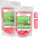 XPRS Nutra Vegan 大小 0 分离卡普勒斯 - 500 个在袋中分离的 Premium 空卡普勒斯 - Pills 0 空用于 DIY 补充填充 (Pink)