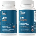 Tobias Lung Health & DIM Complex支持肺脏清洁和排毒配方、雌激素排毒和平衡配方,面向男子和妇女,非GMO