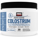 FORCE FACTOR 支持GUT健康,免疫功能,恢复,和更多,Bovine Colostrum 补充品, Pasture-Raized, Grass Fed, Hormone Free, Naturally Unfriended, 30名服务员