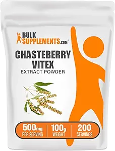Bulk Assupports.com Chasteberry 提取粉末 - Chasteberry sourced from Vitex Berry, 草药补充剂 - Vegan & Gluten Free, 每人500mg, 500g (1.1磅) (Pack of 1)
