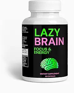 懒脑补充剂 - DMAE Bitartrate, L-Glutamine, Bacopa 提取剂, GABA - 大脑诺特律用于能源,焦点,整体健康,和免疫支持 - 60 Capsules