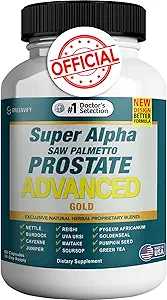 Super Alpha Saw Palmetto Palmetto Prostate Advance - 男子前列腺健康补充 - 支持尿道切除健康,减少急迫性,改进Bladder空置(60,男子)