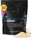 Livingood Daily Plant Collagen + Greens Powder, Vanilla Flavor, 5-in-1 Collagen Support with Pea Protein, Amino Acids, Spirulina, Chlorella & Vitamin C, Hair Skin Nails Support, Vegan, 30 Servings