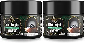 Sennasi 600 MG Shilajit Resin - Shilajit 补充富尔维奇酸和85+ 追踪矿物,用于能源、豁免、脑电、60克