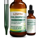 Lovita 氯脂液滴,高概率120毫克/毫升,每瓶7,200毫克,自然能源促进剂和免疫支持,内除碘剂,皮肤健康,Vegan & 非GMO,Mint Flavor,60 Services 2 Oz