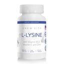 L-Lysine 补充维生素B12 + C + 锌,用于利普、口腔和口腔组织健康 -- -- 加强健康支持 -- -- 非GMO、无葡萄糖 -- -- 在美国制造 -- -- 60个蔬菜罐头,500毫克