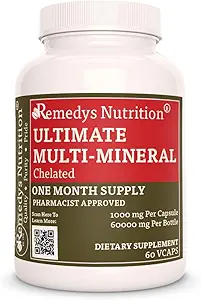 补救措施 营养 终极化学物质 多矿物质 1,000mg, 60 Vegan Capsules 饮食补充 → 一个月供应