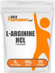 Bulk Assupports.com L-Arginine HCl 粉末 - Nitric Oxide 补充,Arginine 粉末 - Unforward & Gluten Free, 5g / service, 100g (3.5 oz) (Pack of 1) (中文(简体) ).