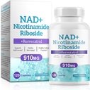 NAD Supplement for Men and Women - Liposomal Nicotinamide Riboside, Quercetin, NAD+ Supplement with Resveratrol 910mg - Supports Muscle, Brain, Energy, 120 Capsules