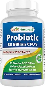 Best Naturals Probiotic 10 Strains & 30亿 CPU 肠胃花, 60 Veggie Capsules (60 Counter of 1) 互联网档案馆的存檔,存档日期2013-12-11.