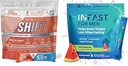 Real Ketones Intermittent Fasting drink Mix Bundle 用于体重损失支持的 Cafeine Peach Shift Electrolytes 和 Intermittent Fasting Electrolytes 用于男性与 BHB 外源 Ketones 的快速电解( 每人30个计数)