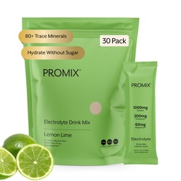 ProMix 营养 电解质 粉末包 - 无糖 零卡路里 斯泰维亚 自由 快速 友好 天然喜马拉雅 粉色盐 - 柠檬 莱姆 - 30 services (Pack of 30)