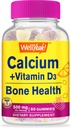 好耶 钙500mg + 维生素D3 1000 IU (25 mcg) 古米 - Bone Health and Muscle Suppr, Immune Support Gummy, 非 GMO, Gluten Free, Mix 水果火焰 - 60 Gummys