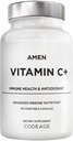 阿门维生素C+ 配有锌,生物氟化物,奎西丁,玫瑰HIPS,老莓 – Vegan,非GMO – 2个月供应 – 120卡普尔