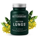Betterbrand BetterLungs Lungs 肺部支持补充剂 NAC, Mullein Leaf for Smokers, 呼吸器健康配方 百草莓,维生素D, Ginseng, Reishi蘑菇 - 60 Capsules - Pack of 1