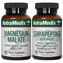 NutraMedix适配计划补充包 - 包括供能源和运动支持用的镁浆和供联合和流动健康使用的Serrapeptase - 适配支持补充包 - 2 Piece Capsule Set