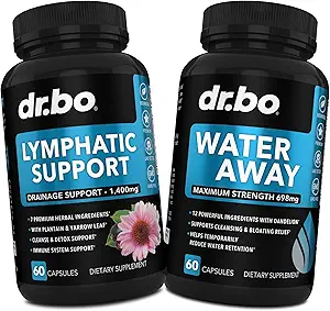 淋巴排水补充剂 Pills & Water Away - Lymphatic 支持 草原清洁制品与天然水药 Diuretics - Lymph Node Detox cleanse System 排水支持