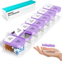 Odaro Extra Great Weekly Pill 组织者 2 Times A Day, Pill Box 7 Day Am Pm hold Daily Medical Vitamin and Suppers - 紫色