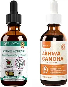 积极的肾上腺素+积极的Ashwagandha - 支持肾上腺素健康+能量 - 为更好的吸收提供液体 - Rhodiola, Ashwagandha, B-维生素, Holy Basil & More!