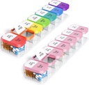 Odaro Extra Great Weekly Pill Organizationer, XL Pill Box 7 Day AM PM, Jumbo Medicine Organizationer 2 Times Aday to hold Daily Medicine, Vitamins, and Supplements, Rainbow & Pink/White(两集) 互联网档案馆的存檔,存档日期2014-03-22.