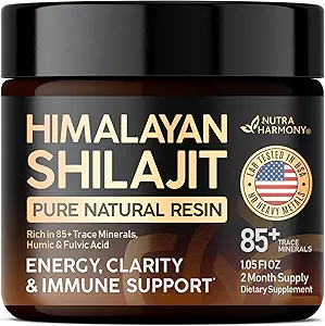 Shilajit Pure Himalayan Resin QQ 在美国进行实验 Shilajit 自然为男女服务 85+ Trace Minerals & Fulvic Acid Complex QQ 能源、精神、免疫支持 - 1.05 fl oz, 2个月供应