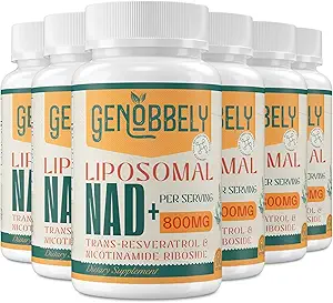 800毫克 Liposomal NAD+ Nicotinamide Riboside 200 mg, Trans-Resveratrol 100 mg - DNA修复、健康老化、大脑功能-360天供应的真正NAD补充