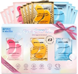 Grace & Stella Under Eyes Patches (12对) Eye Masks for Puffy Eyes and Dark Circles - stocking Stuffers, Christmas Gifts for Women - 生日礼物,单身派对,新娘,自我关爱