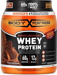 身体堡垒 100% Whey, Premium 蛋白粉,巧克力花生酱,1.78磅(包装 May Vary)