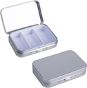 2Pack Pill Box 3 比较药箱 便携式金属旅行药箱 配药镜 维生素 鱼油和辅料 便携式药箱 口袋或Purse(银)