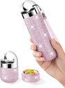 Zannaki Metal Bling Pill组织者、旅行防水周药盒、便携式大铝合金药箱、BPA免费7天每日药品组织者维他命、Fish Oil,补充