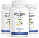 Liposomal Fisetin,每服1200毫克,高吸附多酚,女性抗氧化剂,男性,非GMO,无葡萄糖,3瓶180软胶