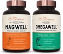 Live Agency Omegawell Fish Oil & Magwell 镁锌和维生素 D3 & 骨和心脏健康,免疫系统支持+心脏,脑和联合支持