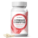 NutraPep Nattokinase 2000 FU Serrapeptase 240000 SPU Supplement - Enhanced with Coenzyme CoQ10 Vitamin B6 Vitamin C Black Pepper Extract - Nattokinase 400mg Capsule for Men Women