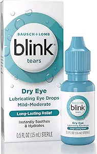 BLINK 眼泪 润滑眼滴水、润滑和舒舒缓,使Mild能够中和干燥眼,有Hyaluronate、减少不适、长拉水分、Soothes & Moisturizes、0.5 Fl Oz