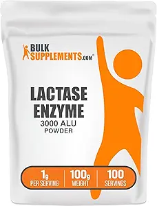 Bulk Assupports.com 乳酸酶(3000 ALU) 粉末 - 乳酸酶(Lactase Enzyme) 补充,消化支持 - Gluten Free,每服1g,100g(3.5 oz) (Pack of 1)