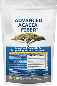 有机Acacia Fiber Powder Prebiodic 易溶性 Fiber Powder 完美浴室 旅行,文摘, IBS 救济, Leaky Gut 修复 24oz w/Scooper