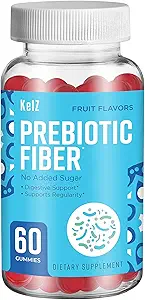 KelZ Prebiotive Fiber 补充古米,水果火焰,60 Counter (Pack of 1)