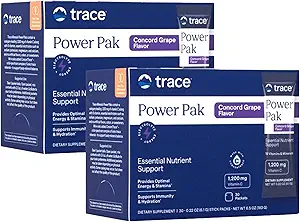 Trace Minerals Power Pak -- -- 配有维生素和矿物的日常健康补编 -- -- 支持免疫健康与水分 -- -- 协和葡萄(60种服务)