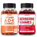 ADK Gummys 维生素 D3 K2 (60 Gummys) 无糖维生素 D3 K2 - 配有D&K的补充 - 10 Vegan 补充 - Berberine Gummys 配有锡兰肉桂用于成人 - 非转基因在美国制造
