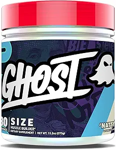 GHOST 尺寸肌肉构建器 饮食补充 - Natty, 30 services - 肌肉生长和力量建设 男女补充 - Creatine, Betaine & Beta-Alanine - 无糖和Gluten, Vegan