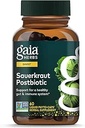 Gaia Herbs Sauerkraut Postbiotic - 自然古特健康与免疫支持补充剂 - 用发酵的绍尔古特制成 - 免乳制品、大豆和葡萄糖 - 60 Vegan Capsules(30名服务员)