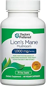 DOCTORS的《宠物狮子马恩蘑菇》补编——1,000毫克/服务、60个用于脑健康和整体每日健康(30天供应)