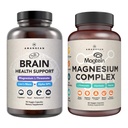 AMANDEAN Premium Brain & Magnesium Bundle:高吸附性镁L-Threonate,Glycnate & Malate, USA-Grown Organic Lion's Mane 6:1 提取物,和 Alpha-GPC. 支持认知健康、焦点和睡眠