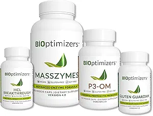 BiOptimers - 基本消化酶包 - P3-OM - Gluten Guardian - MassZymes - HCL突破 - 医生-缩写(550 Capsules)