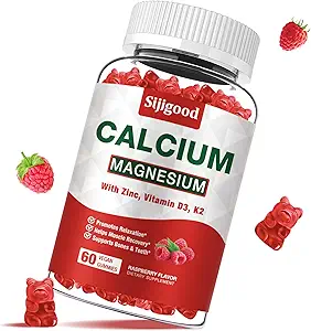 镁锌基 Gu – 含维生素D3 & K2的钙, 钙 Citrate Gummys for Bone, Muscle, Calm & Zzz Support – 高吸收镁, Raspberry Flavored, 60 Counter