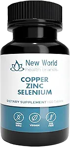 新世界健康品牌 铜锌硒(5mg,40mg,200mcg) 3 in 1 Blend QQ 60 片 抗氧化剂保护,免疫支持,易吞