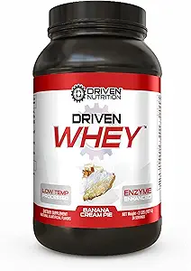 驱动WHEY - 草药Whey蛋白粉:美味,清洁的蛋白质摇摆 - 改进肌肉恢复 配有23克蛋白质加成的BCAA和消化酶(2磅,香蕉派)