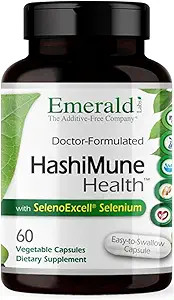 Emerald Labs Hashimune Health - Vegan 甲状腺素和免疫支持补充剂 - 包括SelenoExcell Selenium & Myo-Inositol - 60 蔬菜罐头(30天供应)