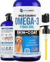 Omega 3 Fish Oil for Dogs - Better Than Salmon Oil - Dog Fish Oil Supplement to Reduce Shedding & Itching - Supports Joints, Brain, and Heart Health - Skin and Coat Supplement - Liquid Fish Oil