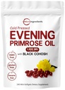 微量成份 晚间Primrose Oil 1300mg Pervice, 240 Softgels | 增强 含40mg Black Cohosh 提取, Cold pressed – 10% Active GLA, Non-GMO, No Gluten, Easy to Swallow